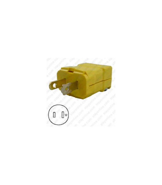 Hubbell HBL5866VY NEMA 1-15 Polarized Male Plug - Valise, Yellow