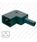 AC Plug IEC 60320 C20 Male Left Angle 16 Amp 250 Volt Straight Entry