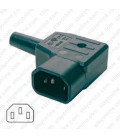 AC Plug IEC 60320 C14 Male Right Angle 10 Amp 250 Volt Straight Entry