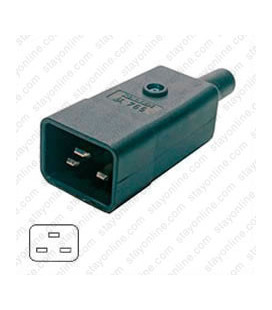 AC Plug IEC 60320 C20 16 Amp Male Straight Entry VDE