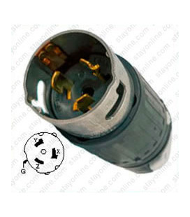 Hubbell CS8165C California Standard Male Plug - 50 Amp, 3-Phase 480 Volt