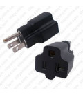North America NEMA 5-15 Plug to NEMA 5-15/20 Connector Block Adapter - Black