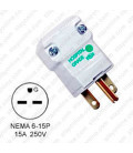 Hubbell HBL8666V NEMA 6-15 Male Plug - Valise, White