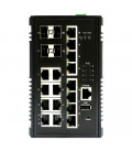 Industrial 16-Port Gigabit PoE+ Web Managed Switch with 8 PoE+ Ports and 4 SFP Slots