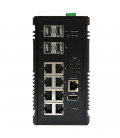 Industrial 8-Port Gigabit PoE+ Web Managed Switch with 4 SFP Slots