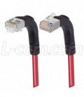 Shielded Category 6 Right Angle Patch Cable, Right Angle Down/Right Angle Up, Red, 5.0 ft