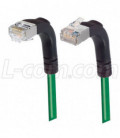 Shielded Category 6 Right Angle Patch Cable, Right Angle Down/Right Angle Up, Green, 20.0 ft