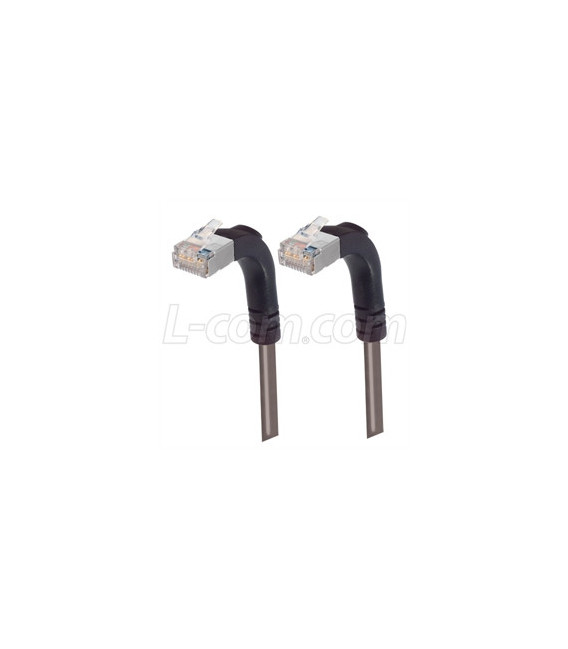 Shielded Category 6 Right Angle Patch Cable, Right Angle Up/Right Angle Up, Gray, 10.0 ft