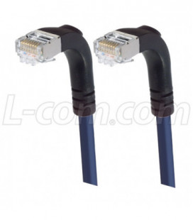 Shielded Category 6 Right Angle Patch Cable, Right Angle Down/Right Angle Down, Blue, 10.0 ft