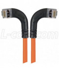 Shielded Category 6 Right Angle Patch Cable, Right Angle Left/Right Angle Right, Orange, 1.0 ft