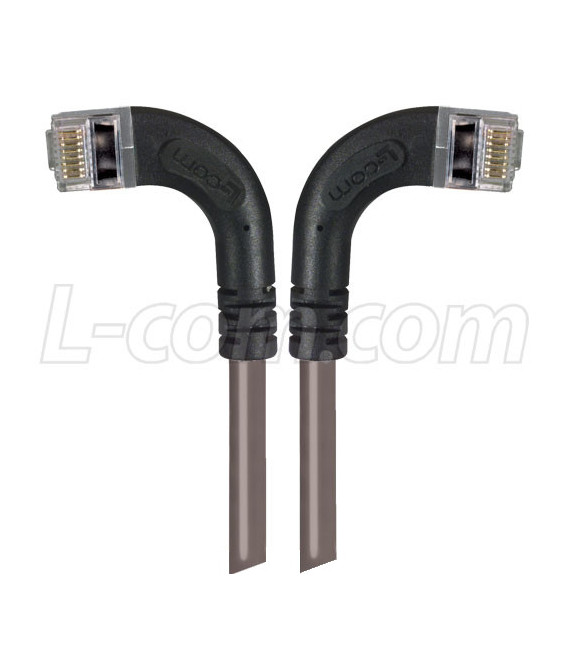 Shielded Category 6 Right Angle Patch Cable, Right Angle Left/Right Angle Right, Gray, 7.0 ft