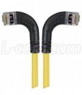 Shielded Category 6 Right Angle Patch Cable, Right Angle Left/Right Angle Right, Yellow, 15.0 ft