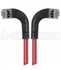 Shielded Category 6 Right Angle Patch Cable, Right Angle Left/Right Angle Right, Red, 25.0 ft