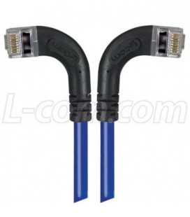 Shielded Category 6 Right Angle Patch Cable, Right Angle Left/Right Angle Right, Blue, 25.0 ft