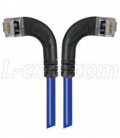 Shielded Category 6 Right Angle Patch Cable, Right Angle Left/Right Angle Right, Blue, 2.0 ft