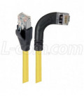 Shielded Category 6 Right Angle Patch Cable, Straight/Right Angle Right, Yellow, 5.0 ft