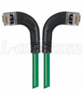 Shielded Category 6 Right Angle Patch Cable, Right Angle Left/Right Angle Right, Green, 15.0 ft