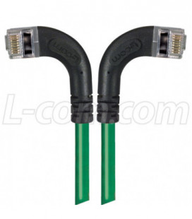 Shielded Category 6 Right Angle Patch Cable, Right Angle Left/Right Angle Right, Green, 10.0 ft