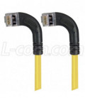 Shielded Category 6 Right Angle Patch Cable, Right Angle Left/Right Angle Left, Yellow, 1.0 ft