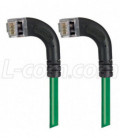 Shielded Category 6 Right Angle Patch Cable, Right Angle Left/Right Angle Left, Green, 7.0 ft