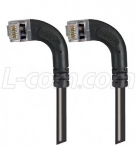 Shielded Category 6 Right Angle Patch Cable, Right Angle Left/Right Angle Left, Black, 1.0 ft