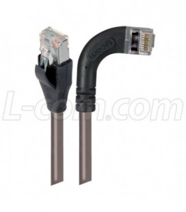 Shielded Category 6 Right Angle Patch Cable, Straight/Right Angle Right, Gray, 30.0 ft