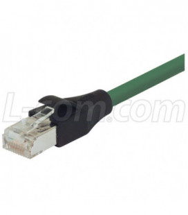 Shielded Cat 6 Cable, RJ45 / RJ45 PVC Jacket, Green 2.0 ft