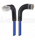 Shielded Category 6 Right Angle Patch Cable, Right Angle Right/Right Angle Down, Blue, 1.0 ft
