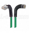 Shielded Category 6 Right Angle Patch Cable, Right Angle Right/Right Angle Up, Green, 2.0 ft