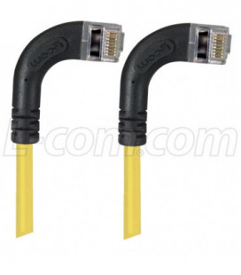 Shielded Category 6 Right Angle Patch Cable, Right Angle Right/Right Angle Right, Yellow, 25.0 ft