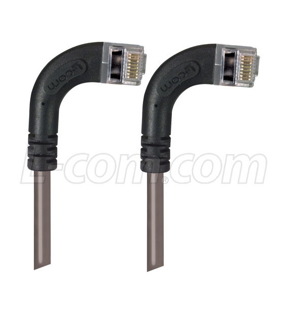 Shielded Category 6 Right Angle Patch Cable, Right Angle Right/Right Angle Right, Gray, 7.0 ft