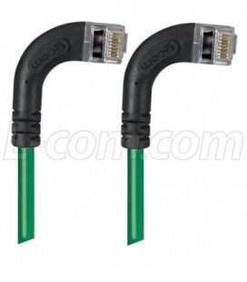 Shielded Category 6 Right Angle Patch Cable, Right Angle Right/Right Angle Right, Green, 5.0 ft
