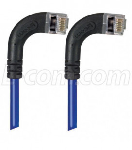 Shielded Category 6 Right Angle Patch Cable, Right Angle Right/Right Angle Right, Blue, 10.0 ft