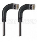 Shielded Category 6 Right Angle Patch Cable, Right Angle Right/Right Angle Right, Black, 2.0 ft