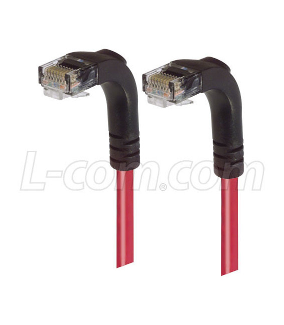 Category 6 LSZH Right Angle Patch Cable, Right Angle Down/Right Angle Down, Red, 1.0 ft