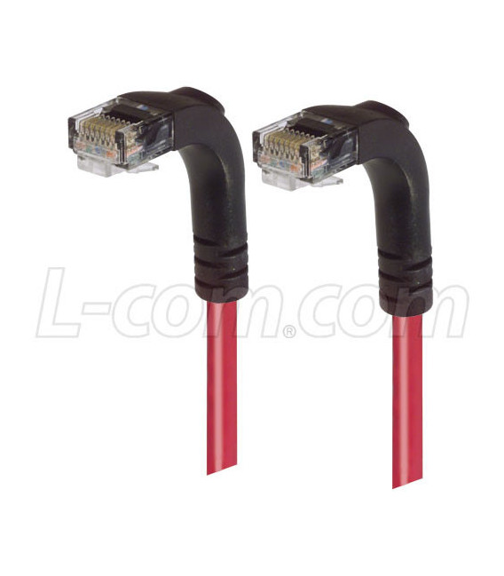 Category 6 LSZH Right Angle Patch Cable, Right Angle Down/Right Angle Down, Red, 7.0 ft