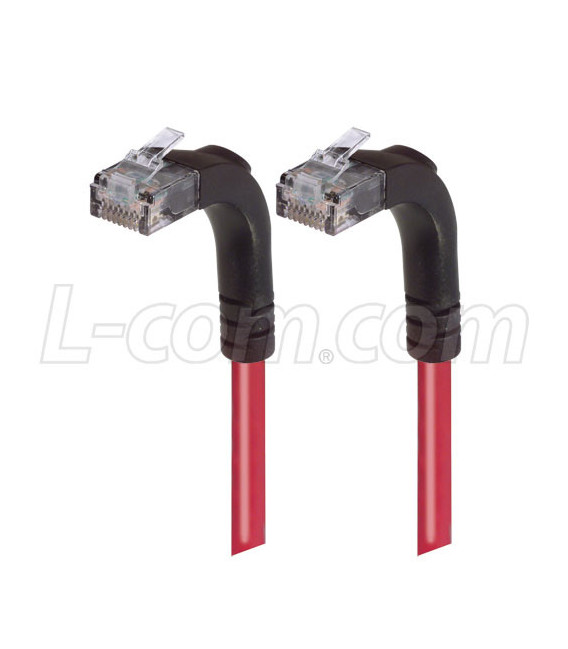 Category 6 LSZH Right Angle Patch Cable, Right Angle Up/Right Angle Up, Red, 7.0 ft
