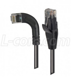 Category 6 LSZH Right Angle Patch Cable, Straight/Right Angle Left, Black, 20.0 ft