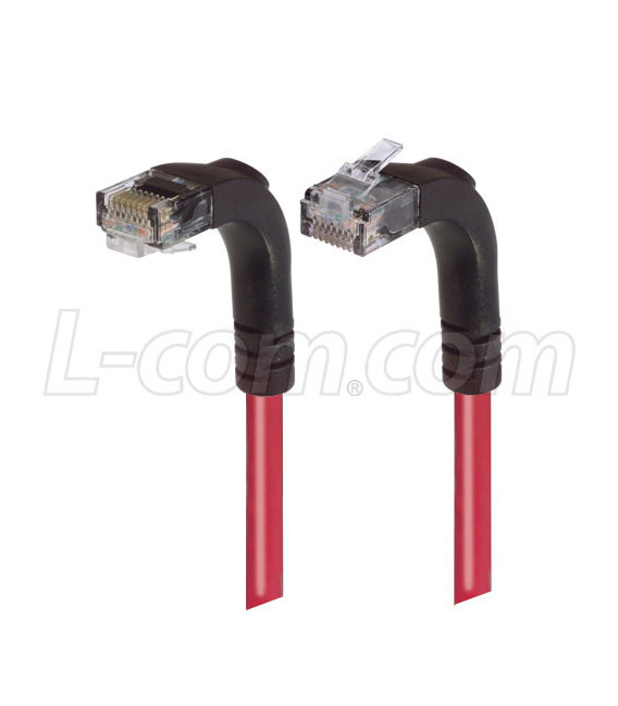 Category 6 LSZH Right Angle Patch Cable, Right Angle Up/Right Angle Down, Red, 25.0 ft