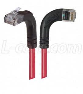 Category 6 LSZH Right Angle Patch Cable, Right Angle Right/Right Angle Up, Red, 5.0 ft