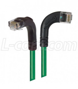Category 5E Right Angle Patch Cable, RA Right Exit/Right Angle Down, Green 1.0 ft