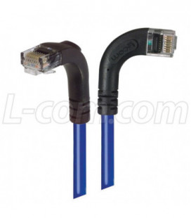 Category 5E Right Angle Patch Cable, RA Right Exit/Right Angle Down, Blue 7.0 ft