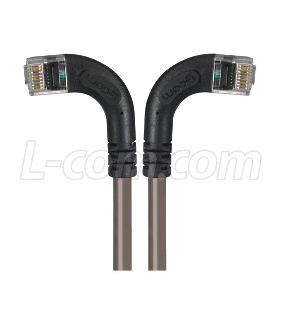 Category 6 LSZH Right Angle Patch Cable, Right Angle Left/Right Angle Right, Gray, 1.0 ft