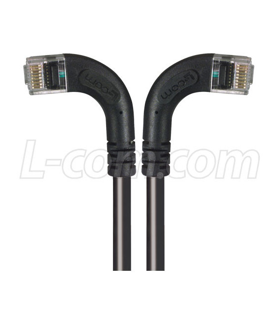 Category 6 LSZH Right Angle Patch Cable, Right Angle Left/Right Angle Right, Black, 20.0 ft