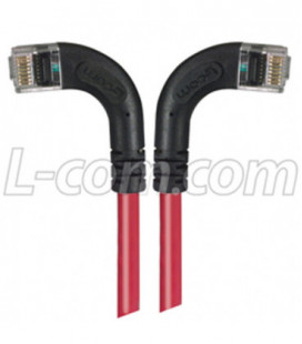 Category 6 LSZH Right Angle Patch Cable, Right Angle Left/Right Angle Right, Red, 30.0 ft