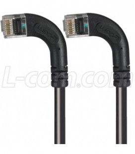 Category 6 LSZH Right Angle Patch Cable, Right Angle Left/Right Angle Left, Black, 1.0 ft
