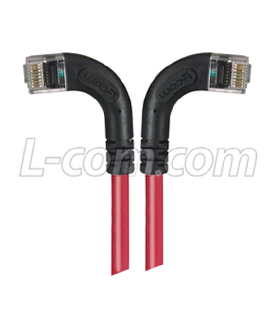 Category 6 LSZH Right Angle Patch Cable, Right Angle Left/Right Angle Right, Red, 10.0 ft