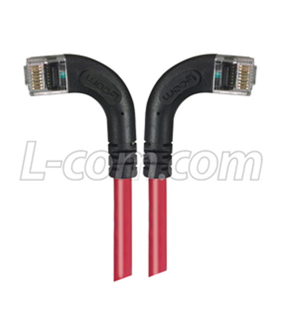 Category 6 LSZH Right Angle Patch Cable, Right Angle Left/Right Angle Right, Red, 15.0 ft