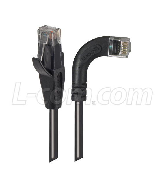 Category 6 LSZH Right Angle Patch Cable, Straight/Right Angle Right, Black, 25.0 ft