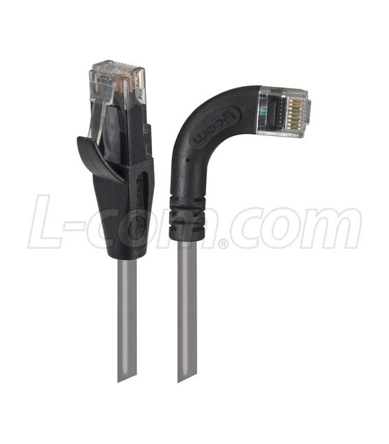 Category 6 LSZH Right Angle Patch Cable, Straight/Right Angle Right, Gray, 1.0 ft